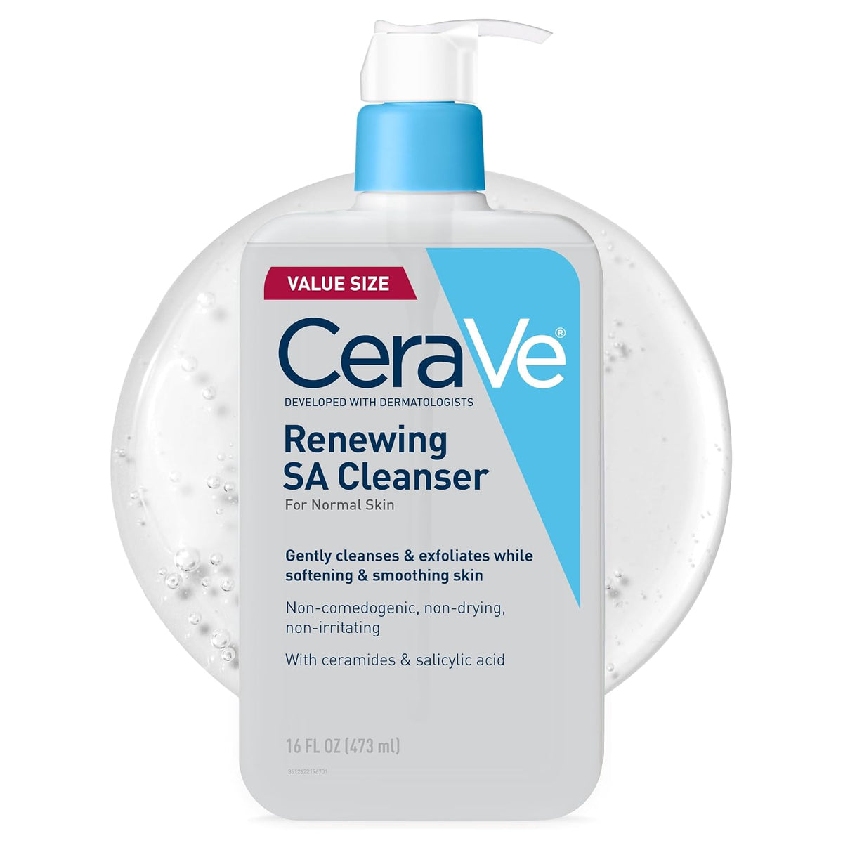 CeraVe Renewing Salicylic Acid Cleanser. BHA Exfoliating Face Wash. 16oz | Skin Care with Hyaluronic Acid & Niacinamide. Facial Cleanser. Face Cleanser. Ceramides. Fragrance Free. Non-Comedogenic