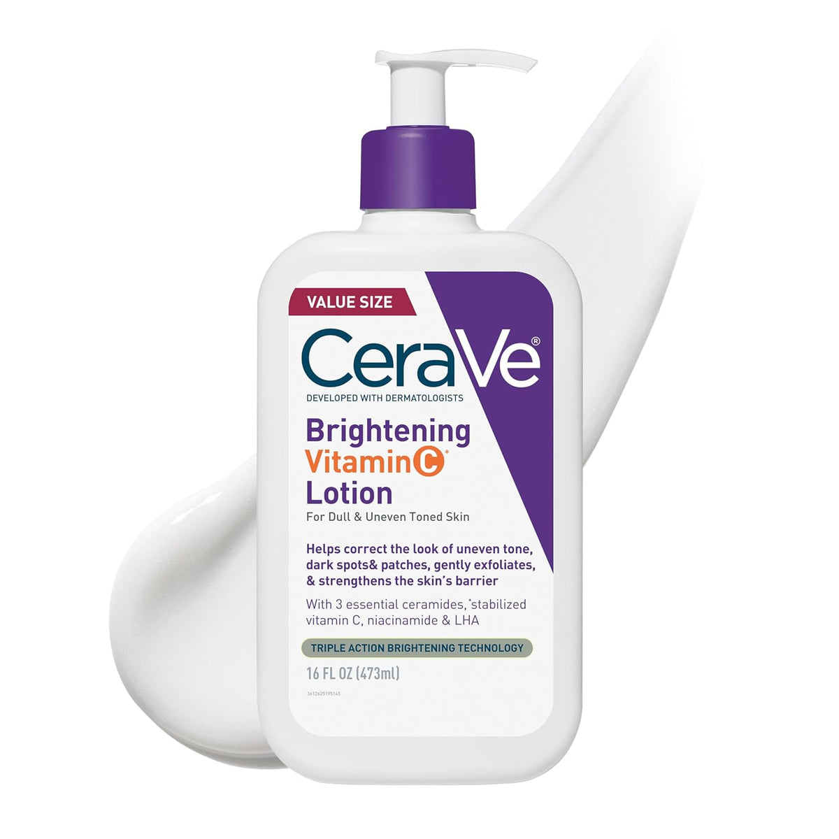 CeraVe Brightening Vitamin C Body Lotion. Skincare with Niacinamide. 8oz | Brightening Body Lotion & Moisturizer. Dark Spot Corrector with Ceramides & LHA. Fragrance Free. Suitable for Sensitive Skin