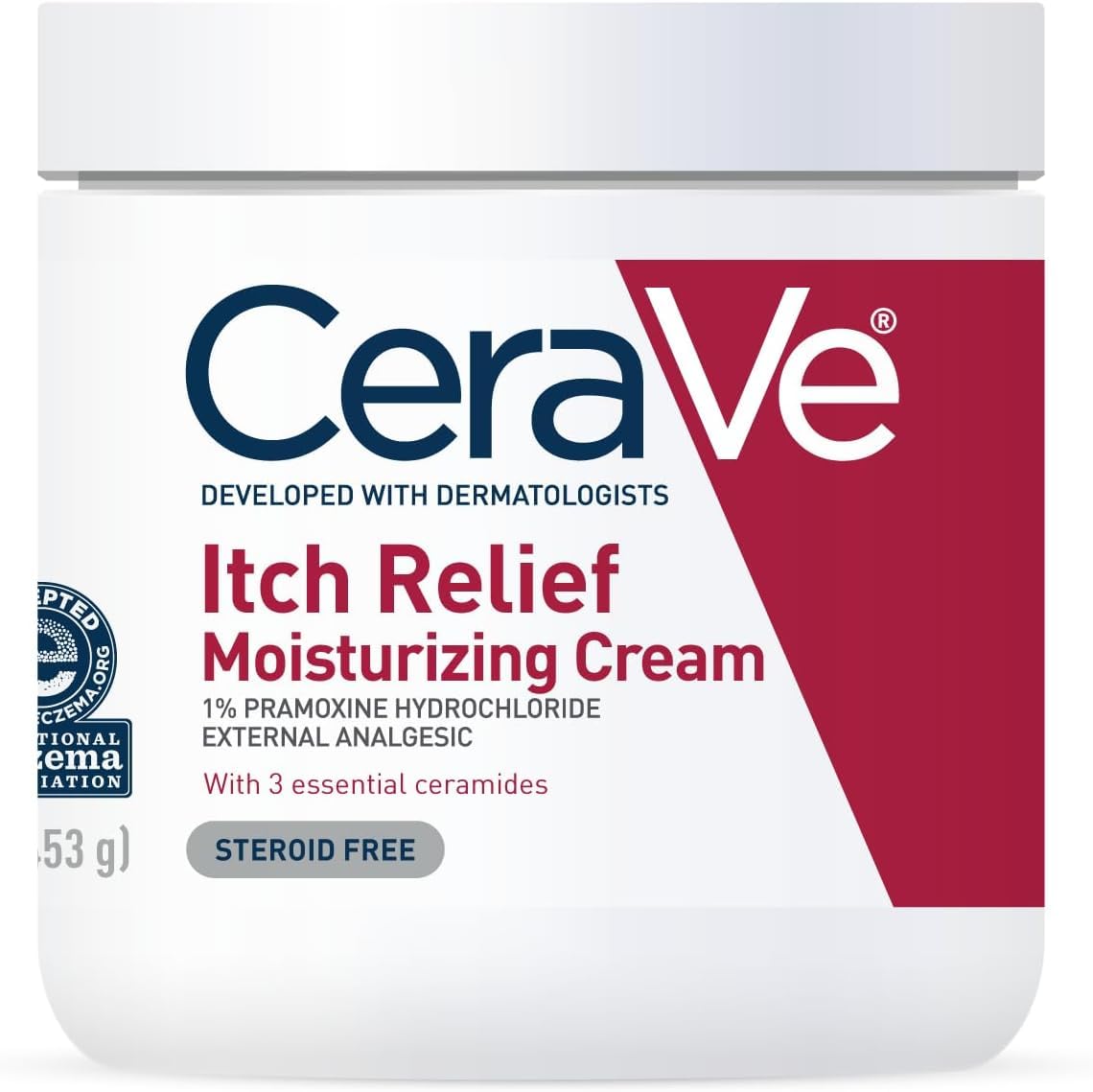 CeraVe Moisturizing Cream for Itch Relief. Anti Itch Cream. 16oz | Skin Care That Relieves Minor Skin Irritations. Sunburn & Bug Bites with Pramoxine Hydrochloride In A Fragrance Free Formula