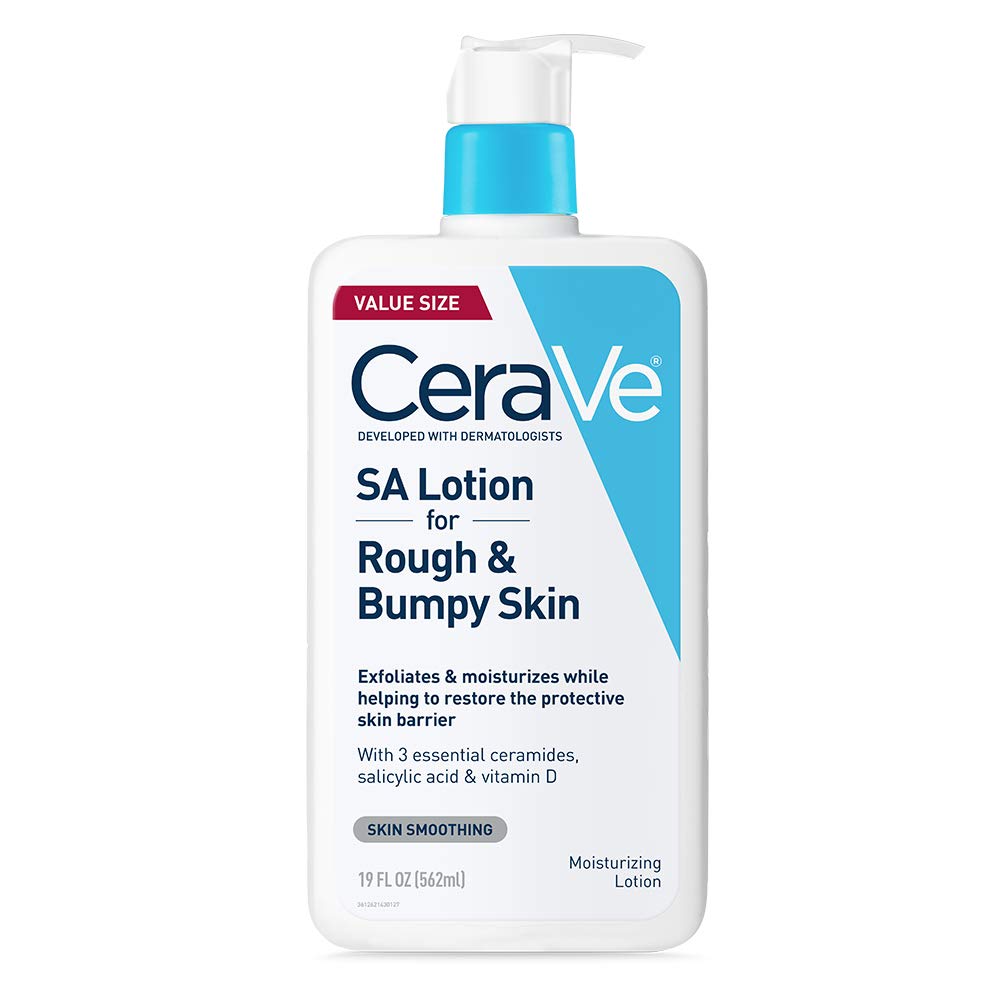 CeraVe SA Lotion for Rough & Bumpy Skin.Vitamin D.Hyaluronic Acid.Lactic Acid.Niacinamide & Salicylic-Acid.Gentle Exfoliating Rough And Bumpy Skin Lotion.19 Ounce.(Pack of 2)